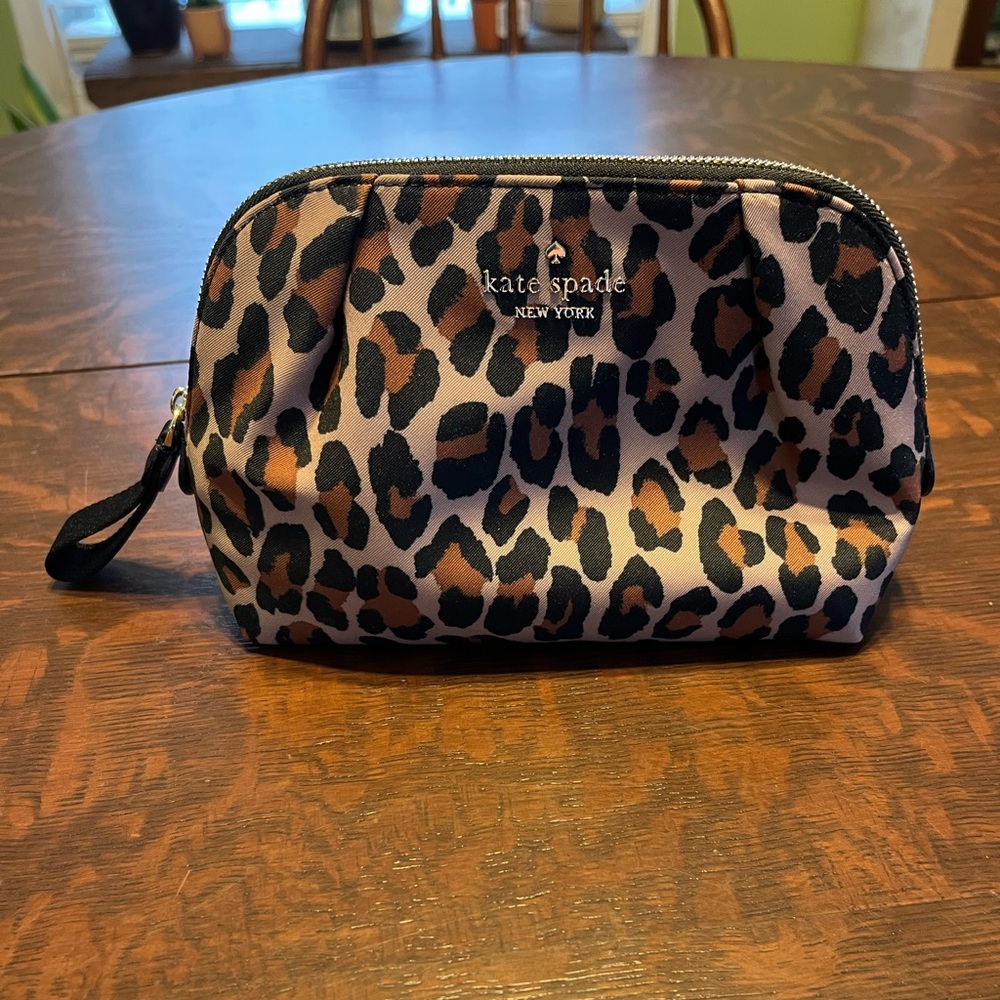 Kate Spade leopard makeup bag